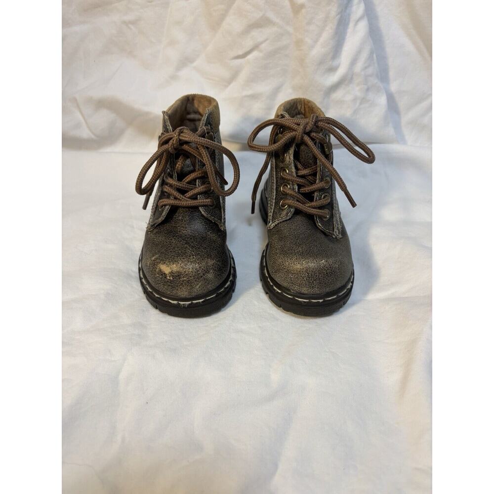 Leather Hiking Boots Shoes Brown Outdoors Vintage Fisher Price Kids Size 6